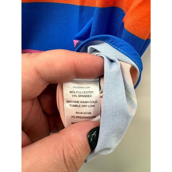 Chubbies Performance Friday Shirt Men's Medium Multicolor Striped Button-Down - Picture 5 of 5